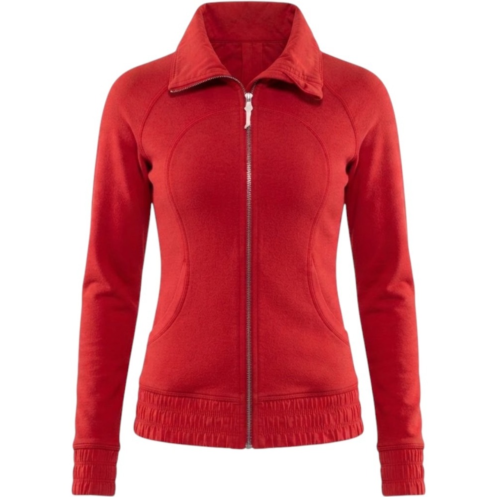 Lululemon Scuba Full Zip Jacket Funnel Neck Women Size 8 Red Athletic Fleece